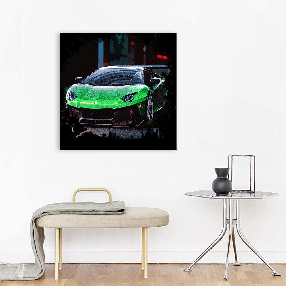 Sports Car Cartoon 1 Piece HD Multi Panel Canvas Wall Art-Original Frame