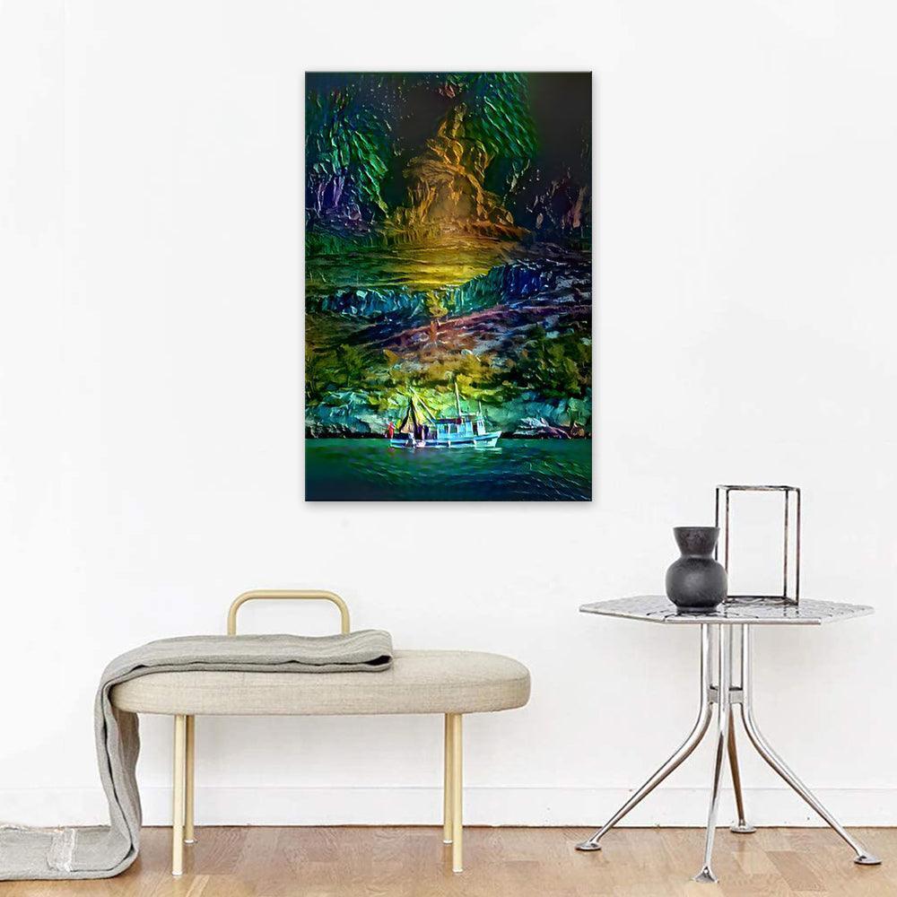 The Abstract Painted Mountains 1 Piece HD Multi Panel Canvas Wall Art Frame-Original Frame