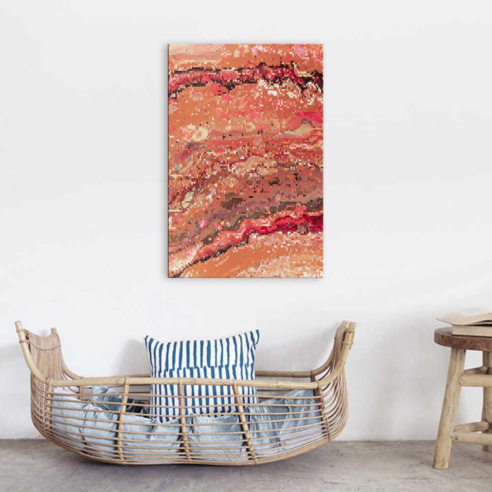 Abstract Dark Pink Portrait 1 Piece HD Multi Panel Canvas Wall Art Frame-Original Frame