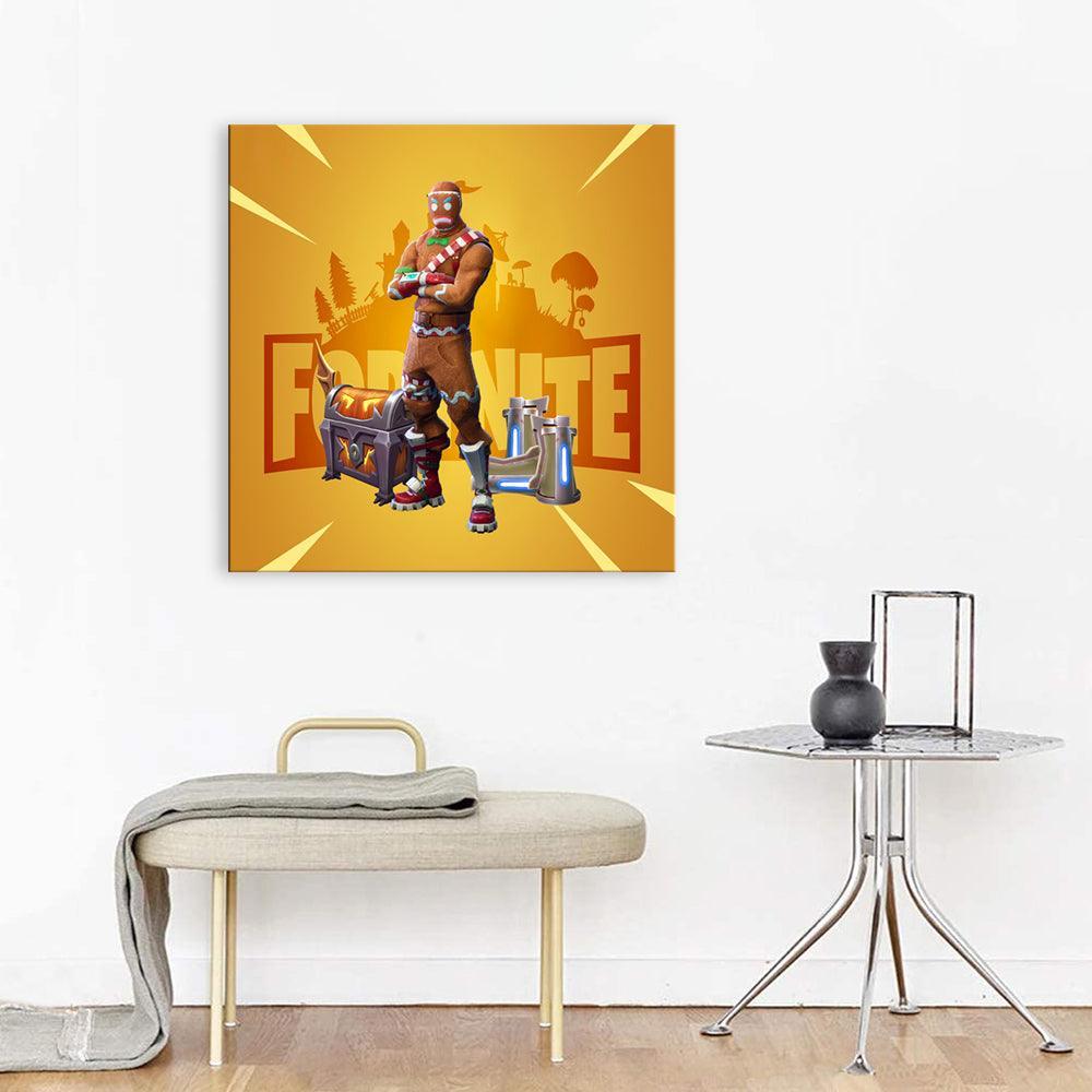 Yellow Fornite 1 Piece HD Multi Panel Canvas Wall Art Frame-Original Frame