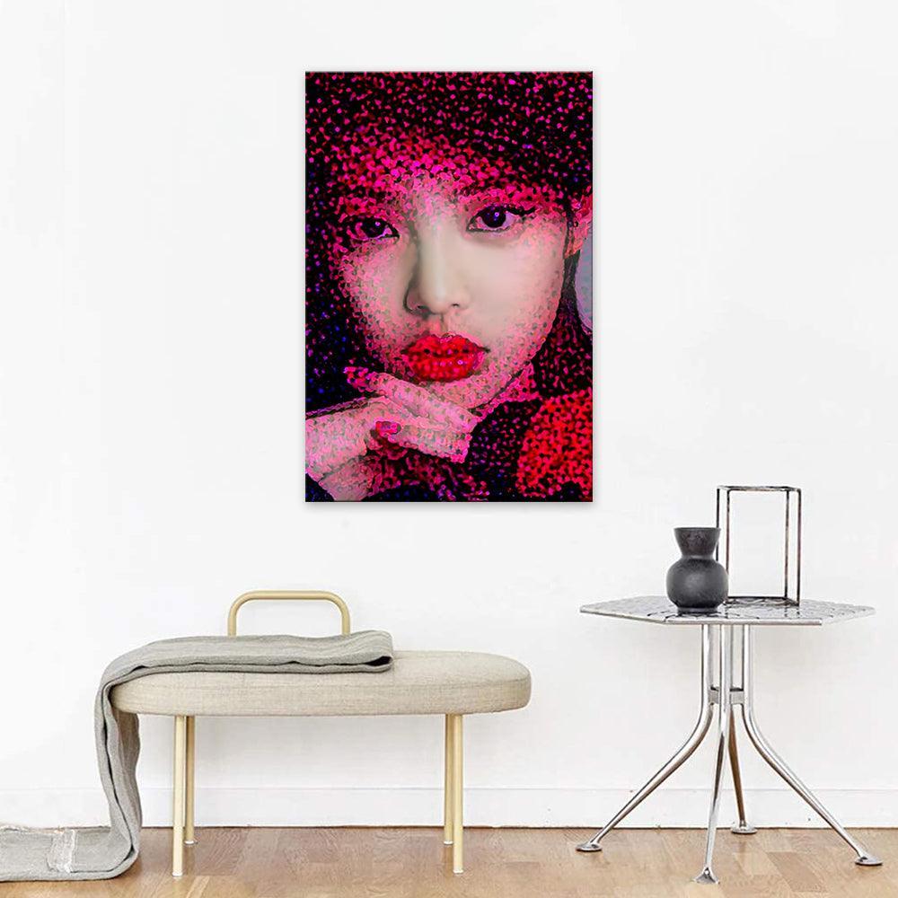 Red Woman 1 Piece HD Multi Panel Canvas Wall Art Frame-Original Frame
