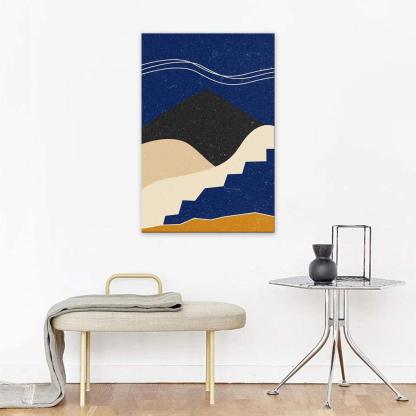The Abstract Black Mountains 1 Piece HD Multi Panel Canvas Wall Art Frame-Original Frame