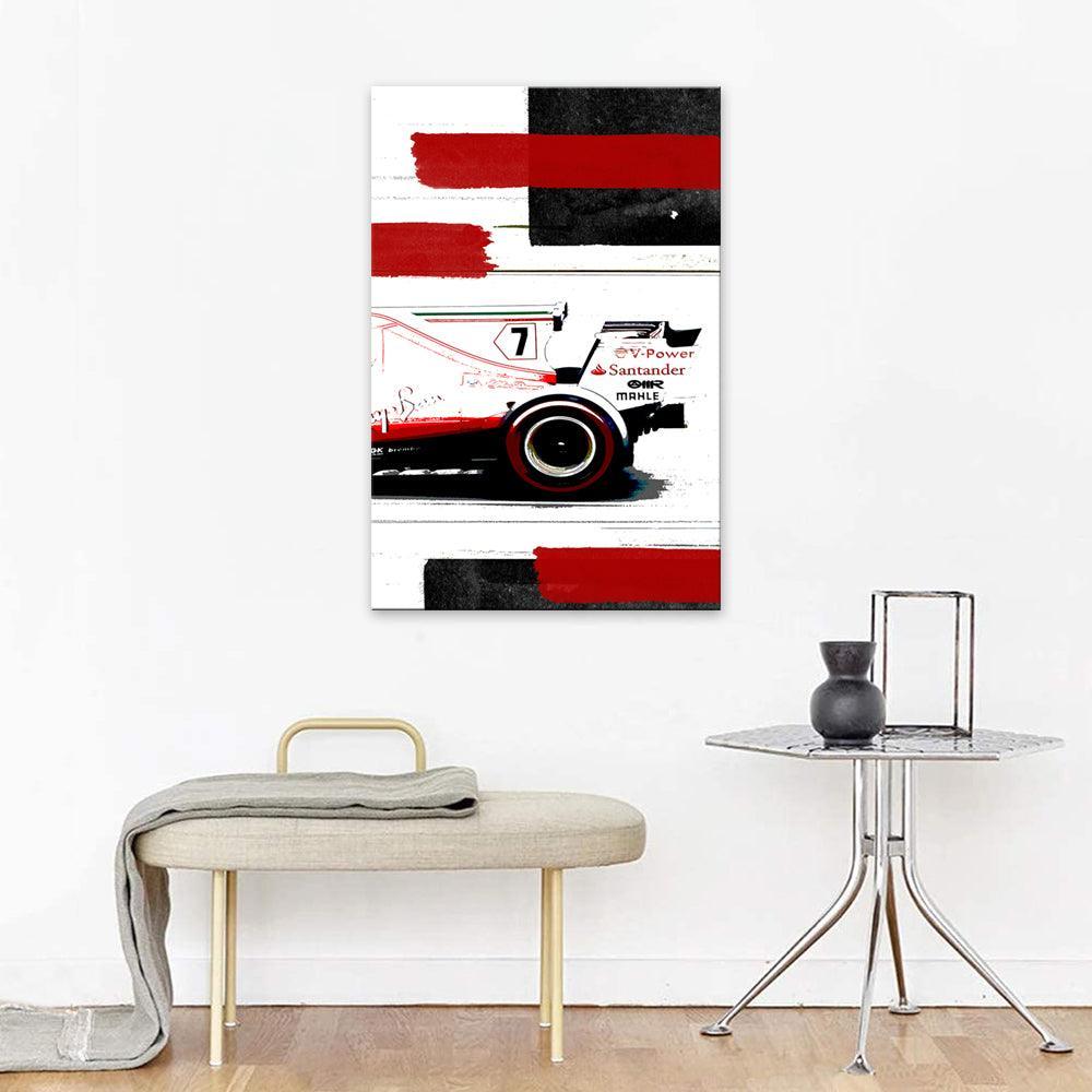 The Santander Racing Car 1 Piece HD Multi Panel Canvas Wall Art Frame-Original Frame