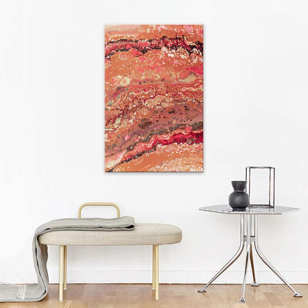 Abstract Dark Pink Portrait 1 Piece HD Multi Panel Canvas Wall Art Frame-Original Frame