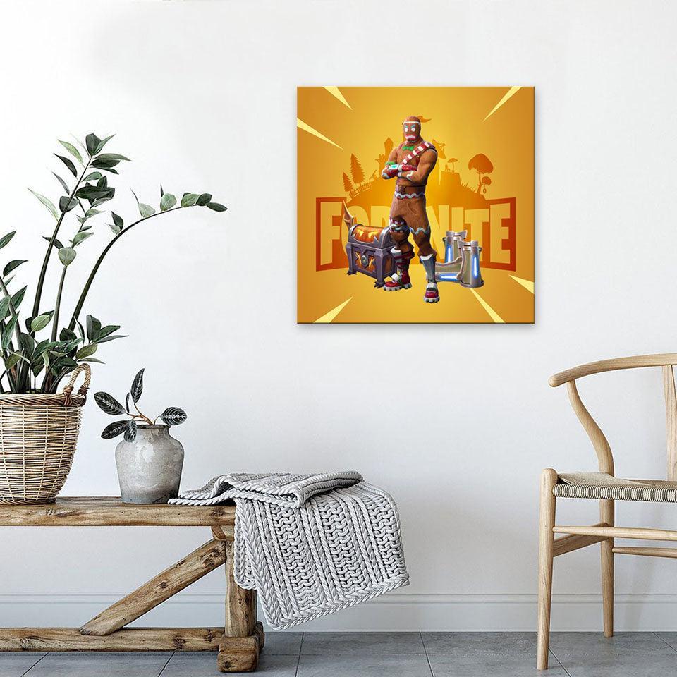Yellow Fornite 1 Piece HD Multi Panel Canvas Wall Art Frame-Original Frame