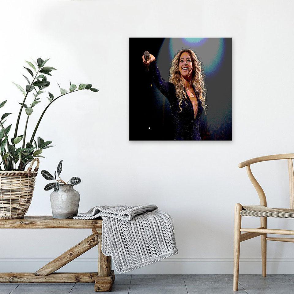 Singing Beyoncé 1 Piece HD Multi Panel Canvas Wall Art Frame-Original Frame