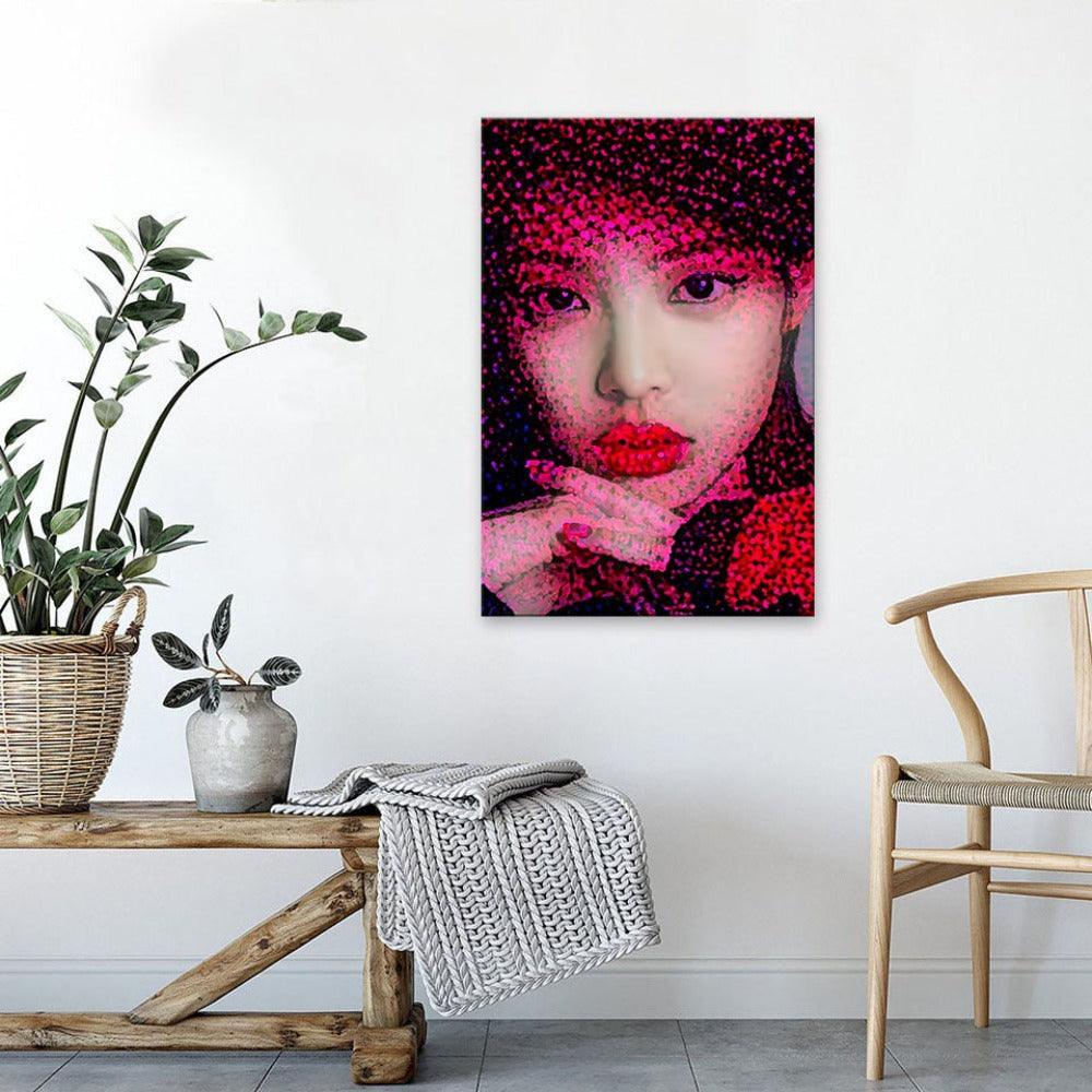 Red Woman 1 Piece HD Multi Panel Canvas Wall Art Frame-Original Frame