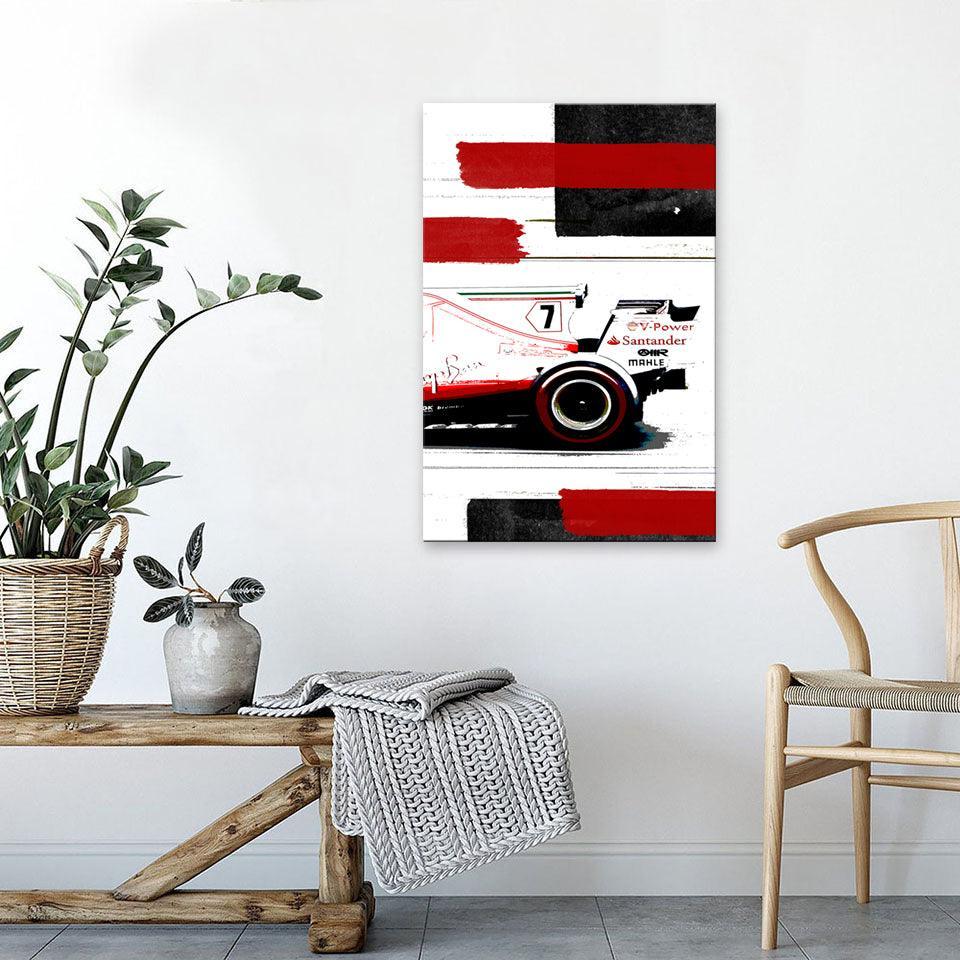 The Santander Racing Car 1 Piece HD Multi Panel Canvas Wall Art Frame-Original Frame