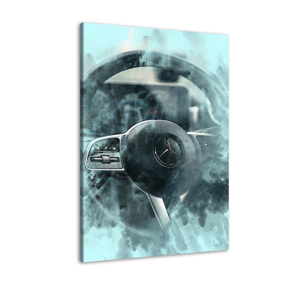 The Black Steering Wheel 1 Piece HD Multi Panel Canvas Wall Art Frame-Original Frame