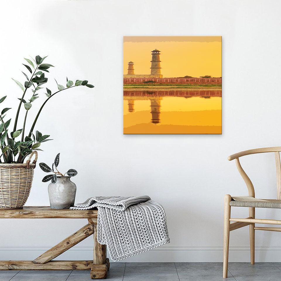 The Lighthouse Abstract Landscape 1 Piece HD Multi Panel Canvas Wall Art Frame-Original Frame