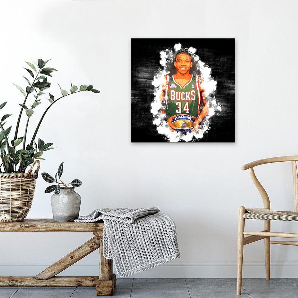 Giannis Antetokounmpo 1 Piece HD Multi Panel Canvas Wall Art Frame-Original Frame