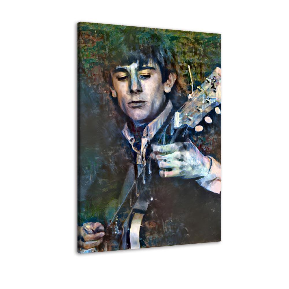 Vintage Guitar Player 1 Piece HD Multi Panel Canvas Wall Art Frame-Original Frame