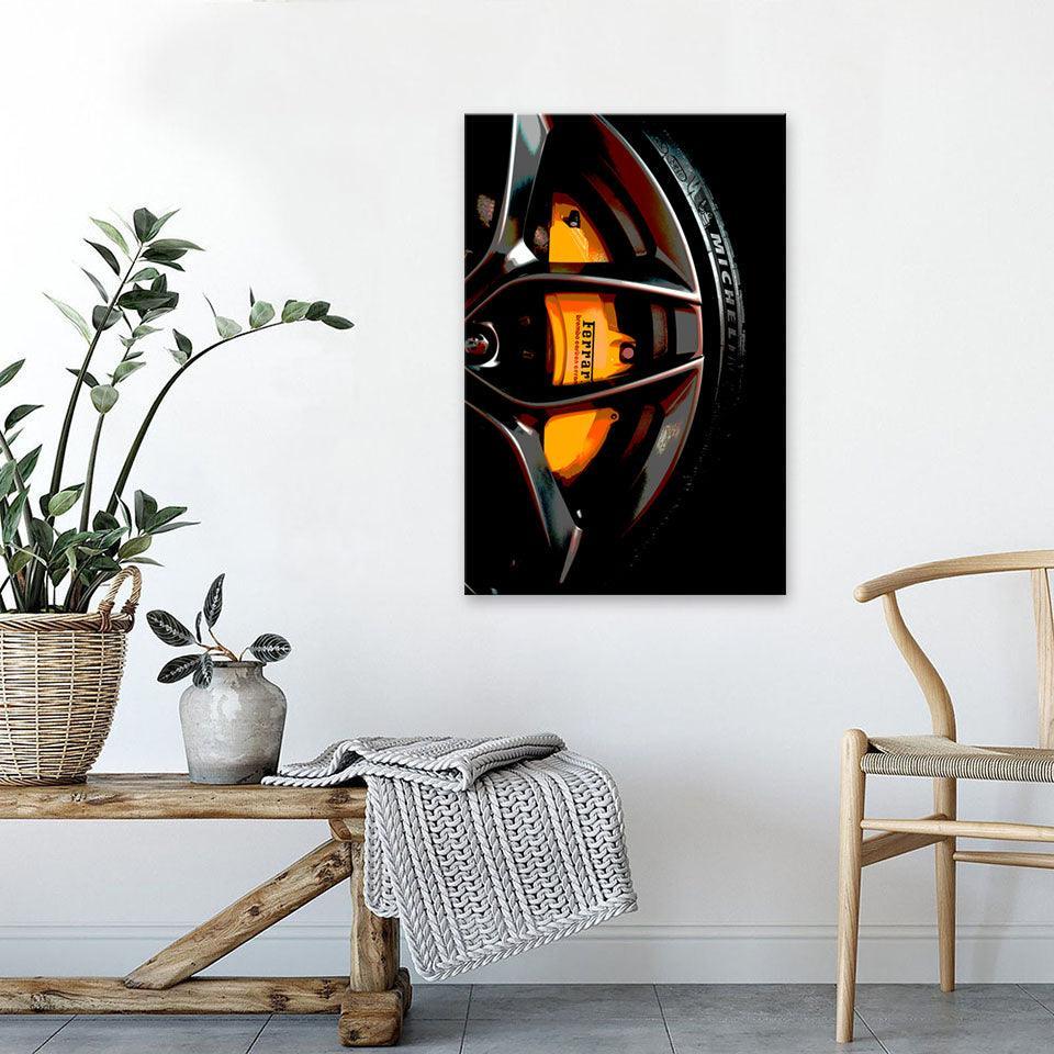 Ferrari Wheels 1 Piece HD Multi Panel Canvas Wall Art Frame-Original Frame