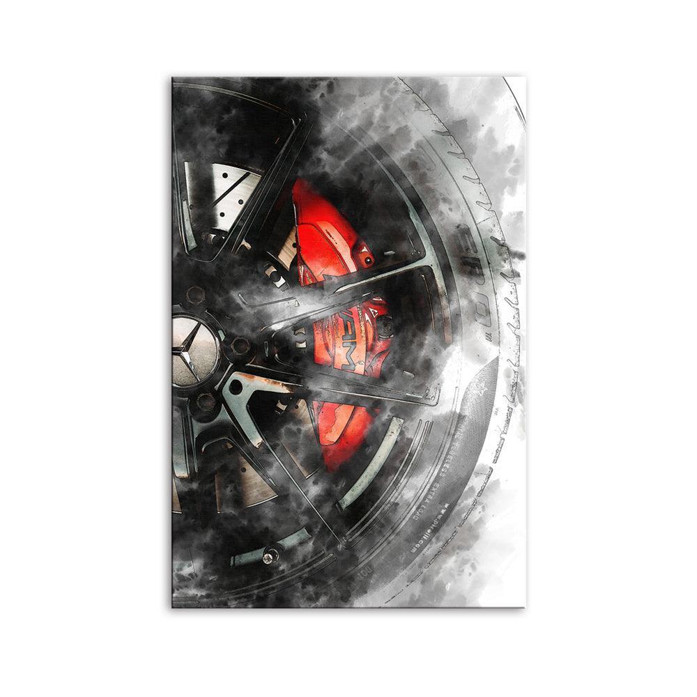 The Smokey Wheels 1 Piece HD Multi Panel Canvas Wall Art Frame-Original Frame