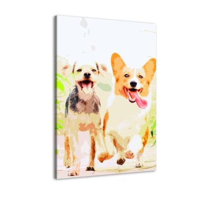 The Doggy Friendship 1 Piece HD Multi Panel Canvas Wall Art Frame-Original Frame