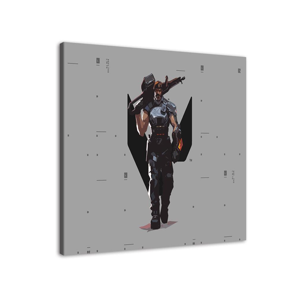 Grey Fortnite Cartoon 1 Piece HD Multi Panel Canvas Wall Art-Original Frame