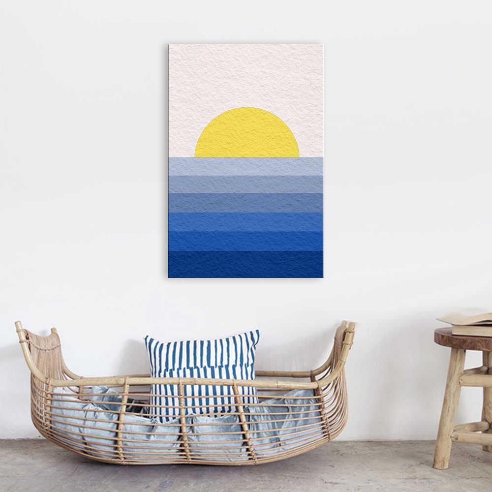 The Abstract White Sunset 1 Piece HD Multi Panel Canvas Wall Art Frame-Original Frame