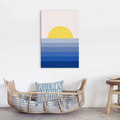 The Abstract White Sunset 1 Piece HD Multi Panel Canvas Wall Art Frame-Original Frame