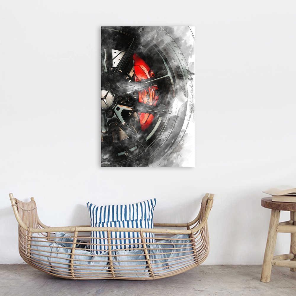 The Smokey Wheels 1 Piece HD Multi Panel Canvas Wall Art Frame-Original Frame