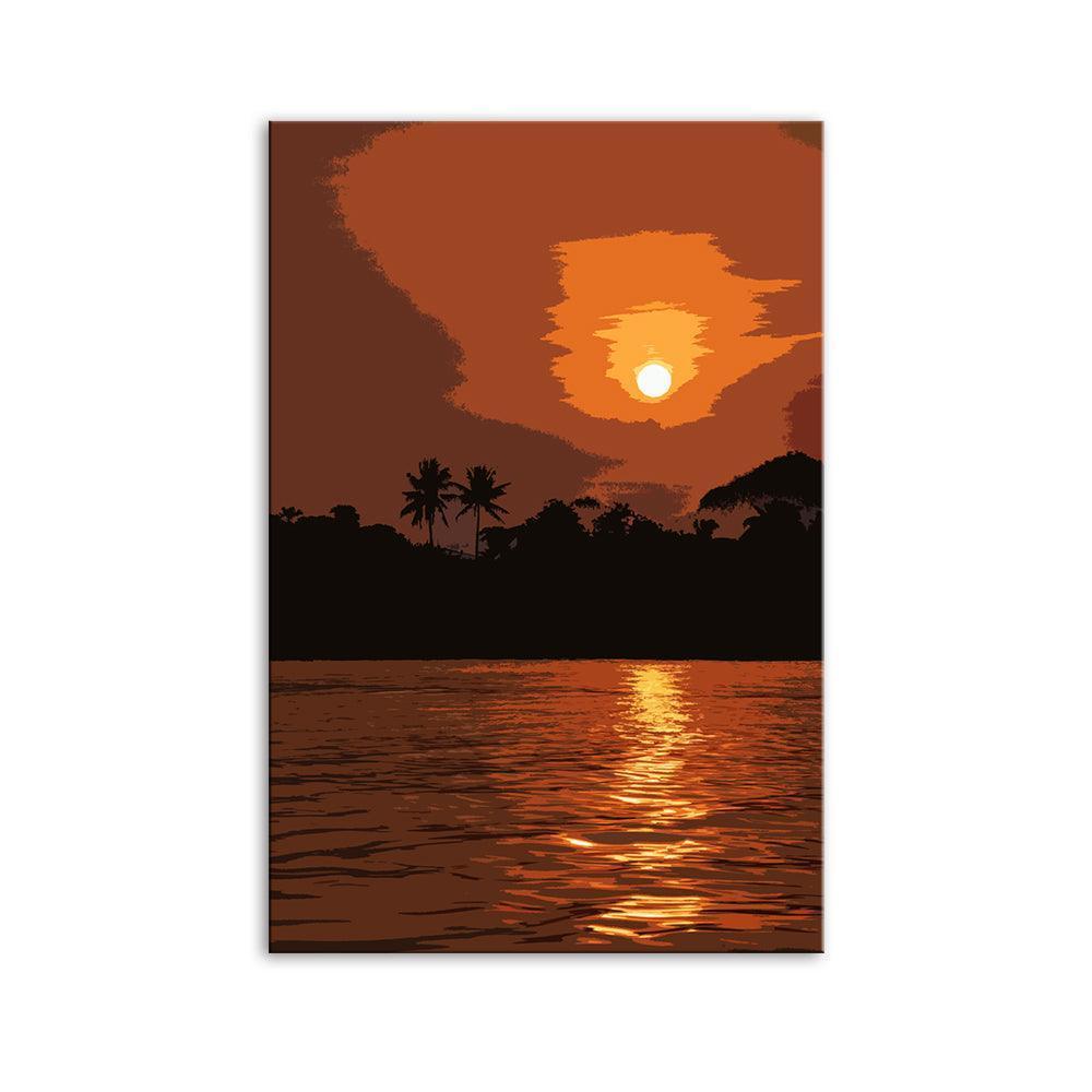 The Brown Sunrise 1 Piece HD Multi Panel Canvas Wall Art Frame-Original Frame