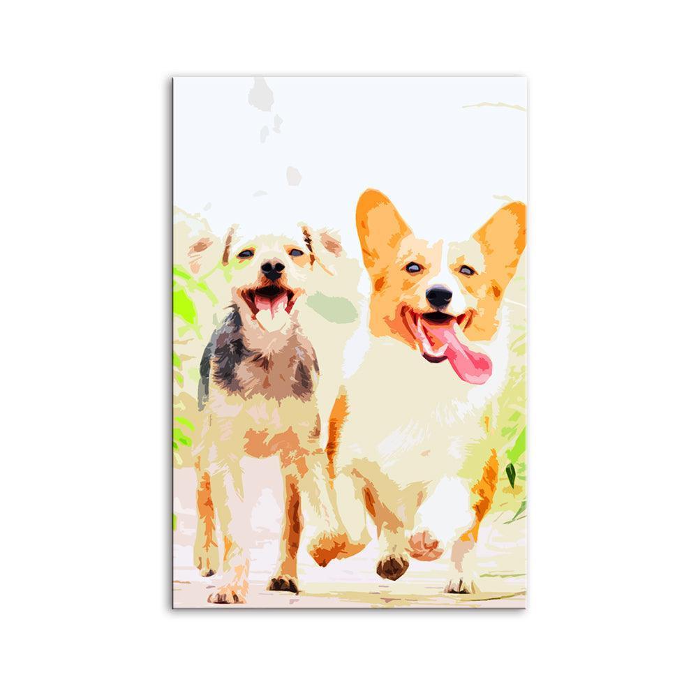 The Doggy Friendship 1 Piece HD Multi Panel Canvas Wall Art Frame-Original Frame