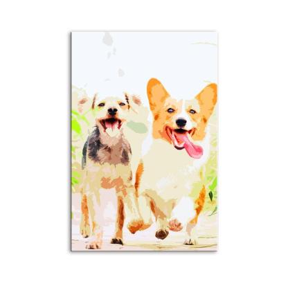 The Doggy Friendship 1 Piece HD Multi Panel Canvas Wall Art Frame-Original Frame