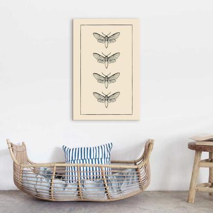 The Butterfly Collection 1 Piece HD Multi Panel Canvas Wall Art Frame-Original Frame