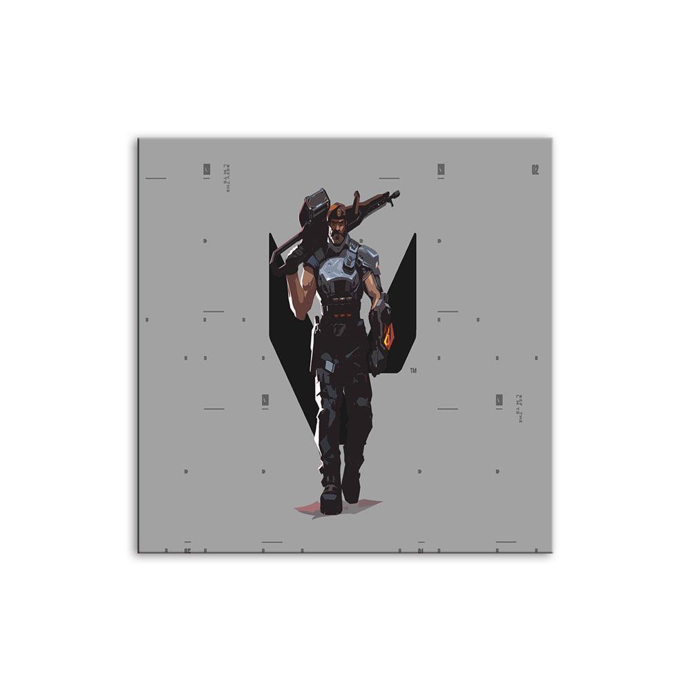 Grey Fortnite Cartoon 1 Piece HD Multi Panel Canvas Wall Art-Original Frame