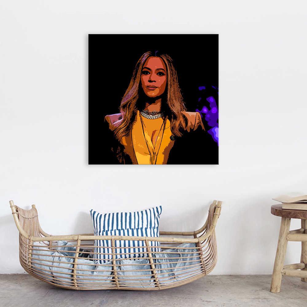 Yellow Beyoncé 1 Piece HD Multi Panel Canvas Wall Art Frame-Original Frame