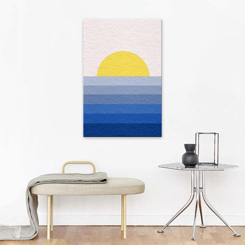 The Abstract White Sunset 1 Piece HD Multi Panel Canvas Wall Art Frame-Original Frame