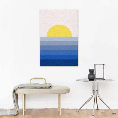 The Abstract White Sunset 1 Piece HD Multi Panel Canvas Wall Art Frame-Original Frame