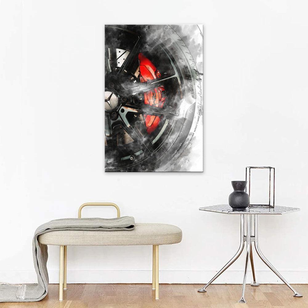 The Smokey Wheels 1 Piece HD Multi Panel Canvas Wall Art Frame-Original Frame