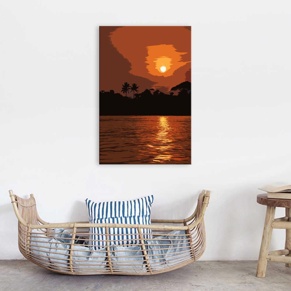 The Brown Sunrise 1 Piece HD Multi Panel Canvas Wall Art Frame-Original Frame