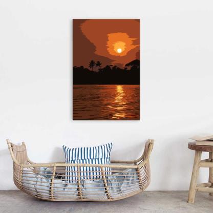The Brown Sunrise 1 Piece HD Multi Panel Canvas Wall Art Frame-Original Frame
