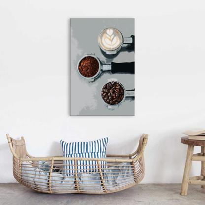 The Abstract Coffee Machine 1 Piece HD Multi Panel Canvas Wall Art Frame-Original Frame