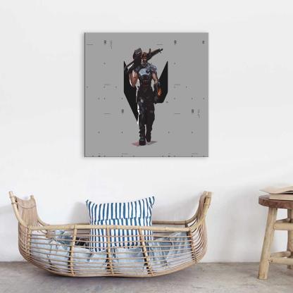 Grey Fortnite Cartoon 1 Piece HD Multi Panel Canvas Wall Art-Original Frame