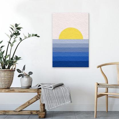 The Abstract White Sunset 1 Piece HD Multi Panel Canvas Wall Art Frame-Original Frame