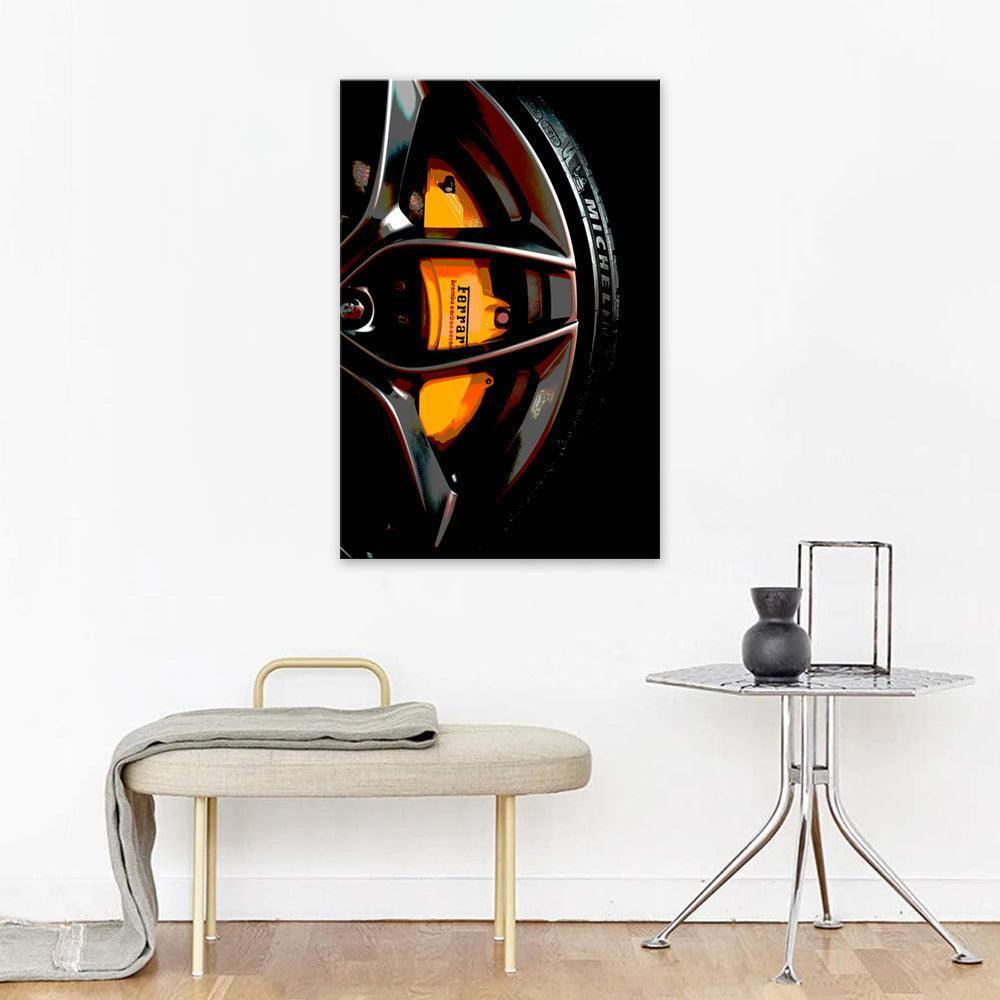 Ferrari Wheels 1 Piece HD Multi Panel Canvas Wall Art Frame-Original Frame