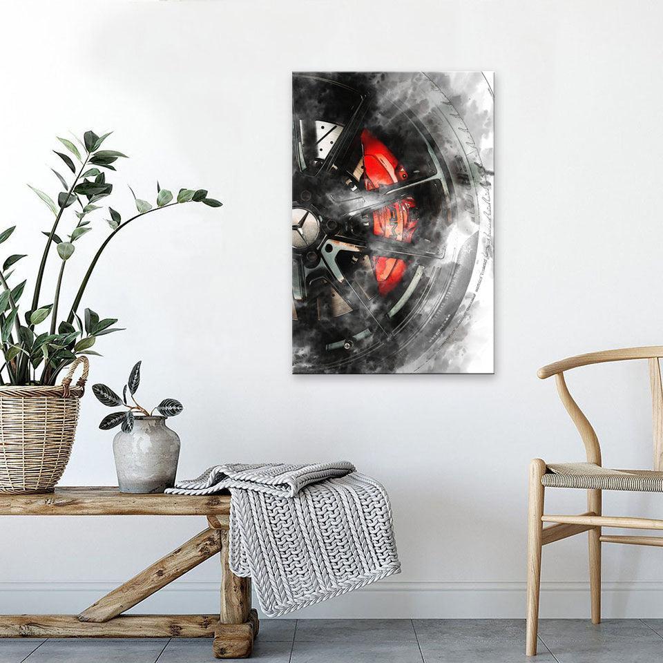 The Smokey Wheels 1 Piece HD Multi Panel Canvas Wall Art Frame - Original Frame