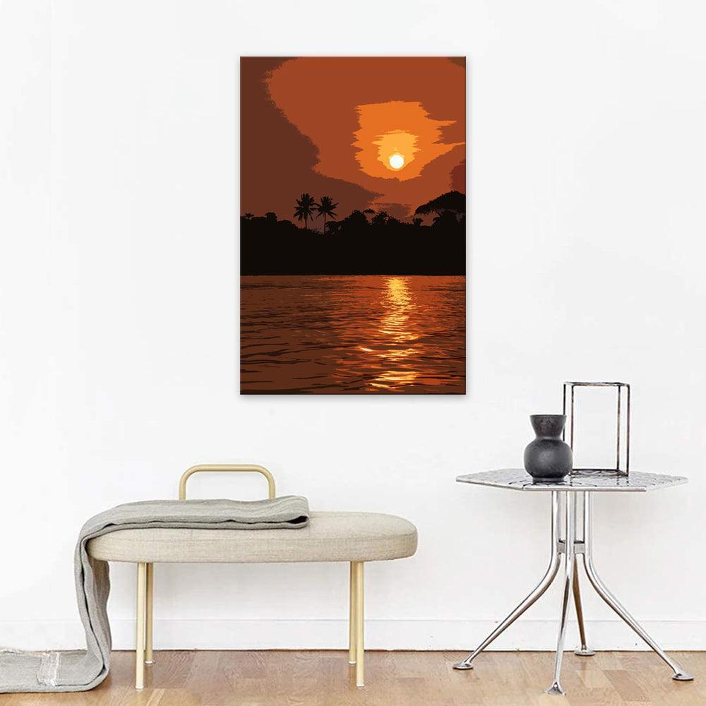 The Brown Sunrise 1 Piece HD Multi Panel Canvas Wall Art Frame-Original Frame