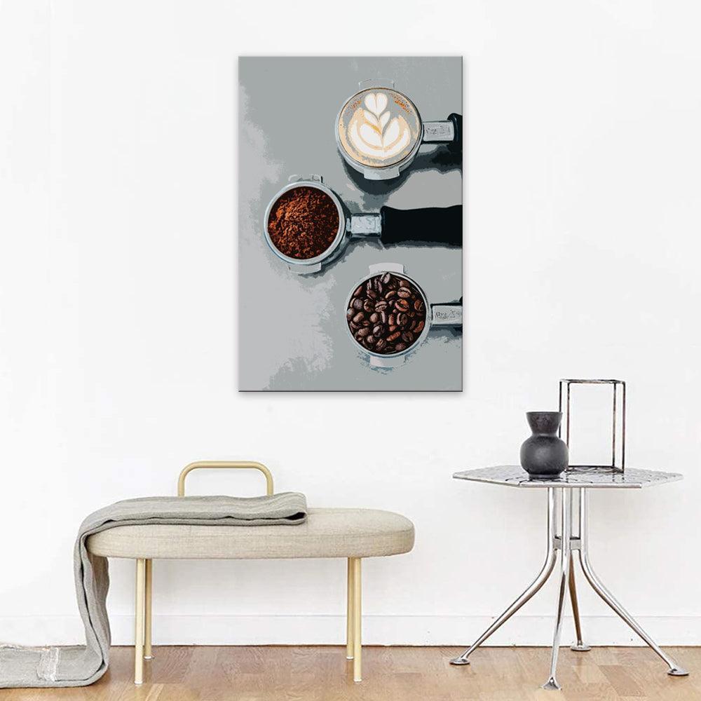 The Abstract Coffee Machine 1 Piece HD Multi Panel Canvas Wall Art Frame-Original Frame