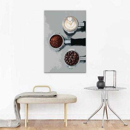 The Abstract Coffee Machine 1 Piece HD Multi Panel Canvas Wall Art Frame-Original Frame
