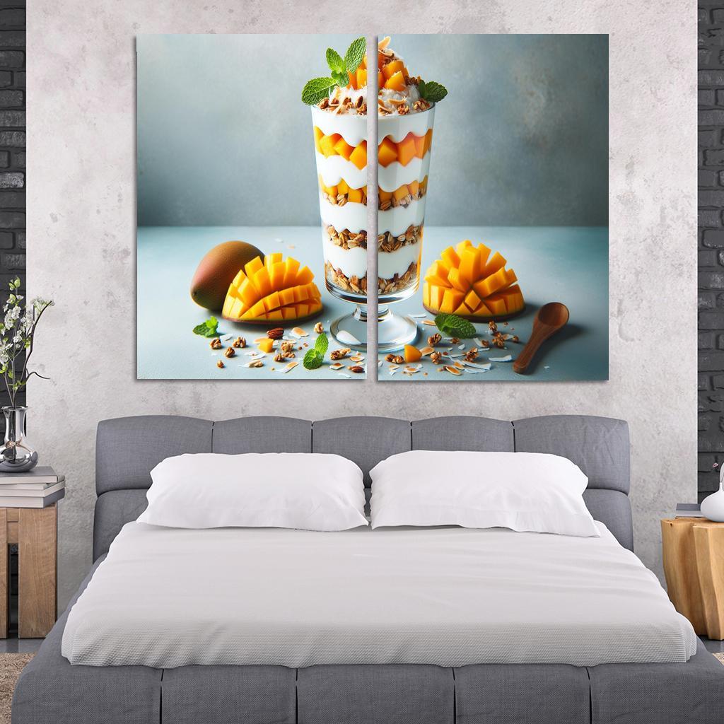 Creamy Coconut Mango Parfait 2 Piece HD Canvas Wall Art-Original Frame