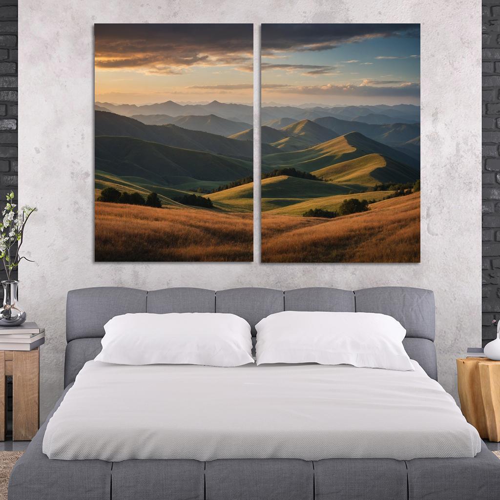 The Splendor Of Distant Mountain Ranges Oil Paintings Frame