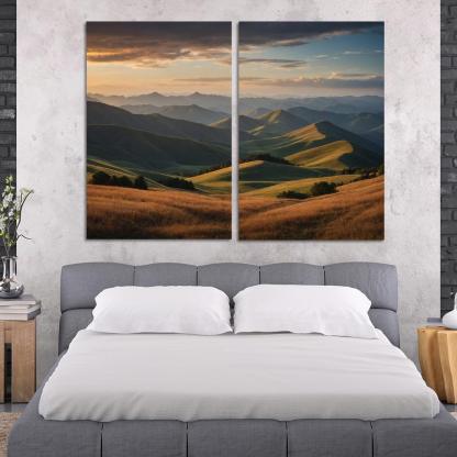The Splendor Of Distant Mountain Ranges Oil Paintings Frame