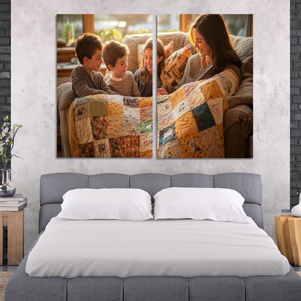 A Quilt Of Memories Stitched With Love Modern Paintings Frame
