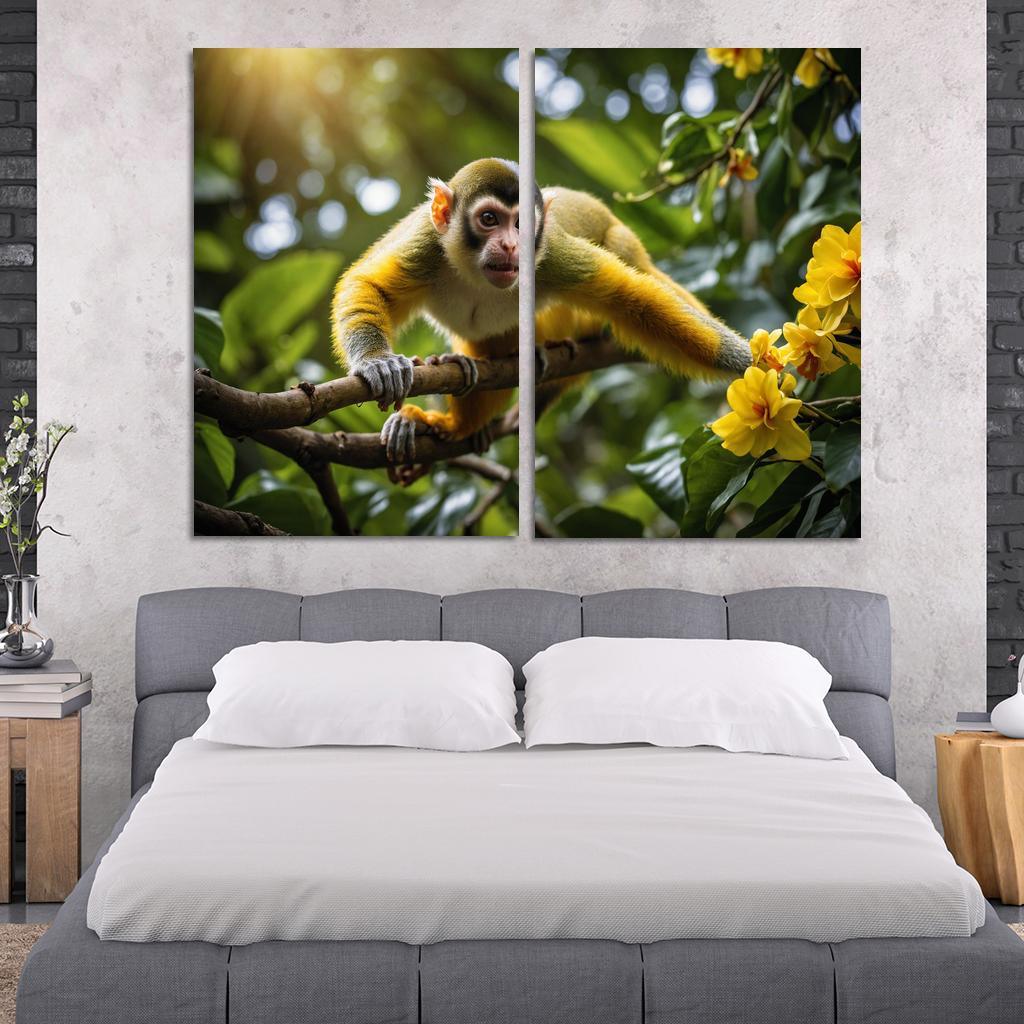 The Agile Squirrel Monkey Playful Acrobat Of The Canopy Modern Paintings Frame