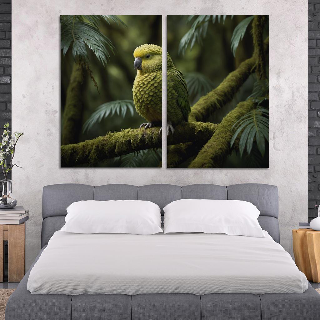 The Exotic Kakapo Flightless Parrot Of New Zealand Canvas Paintings Frame