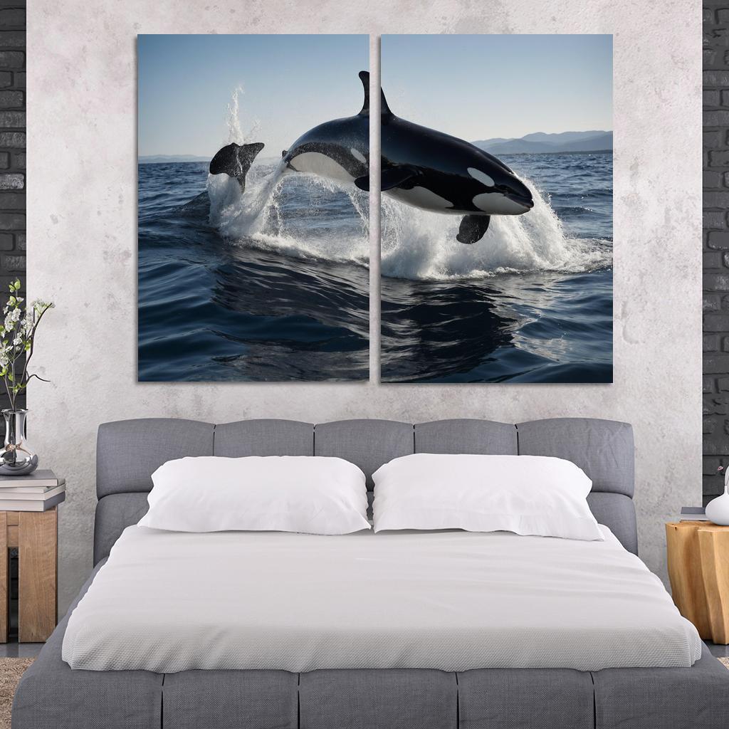 The Magnificent Orca In The Deep Ocean Framed Paintings
