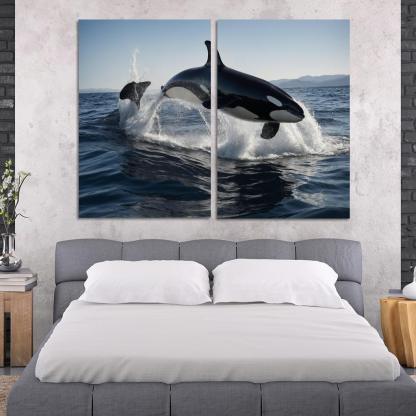 The Magnificent Orca In The Deep Ocean Framed Paintings